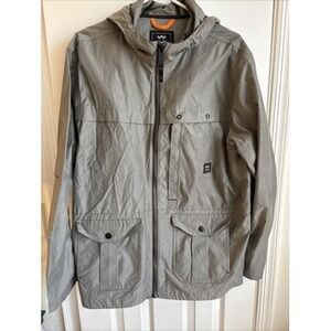 Walls Workwear‎ Hooded Full Zip Jacket Water Wind Resistant Pockets Gray Size L